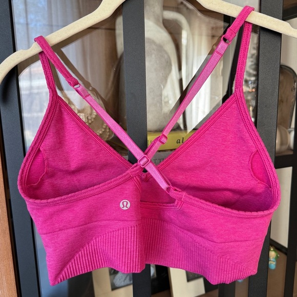 Lululemon Ebb To Street Bra Heathered Jewelled Magenta barbie pink sports tank - Picture 4 of 6